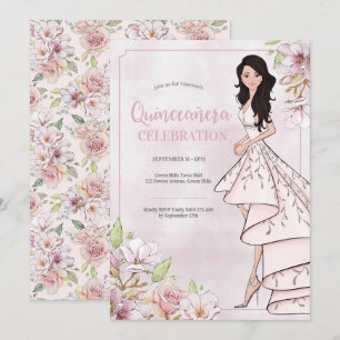 Quinceañera Glamor Girl 15th Birthday Invitation