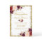 Quinceanera Gold Glitter Burgundy Floral Invite B