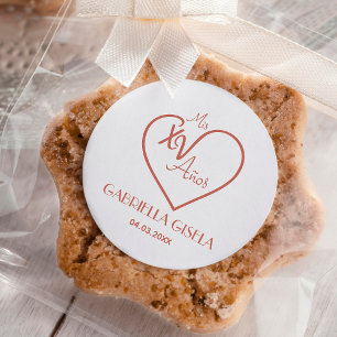 Quinceañera Heart Rubber Stamp
