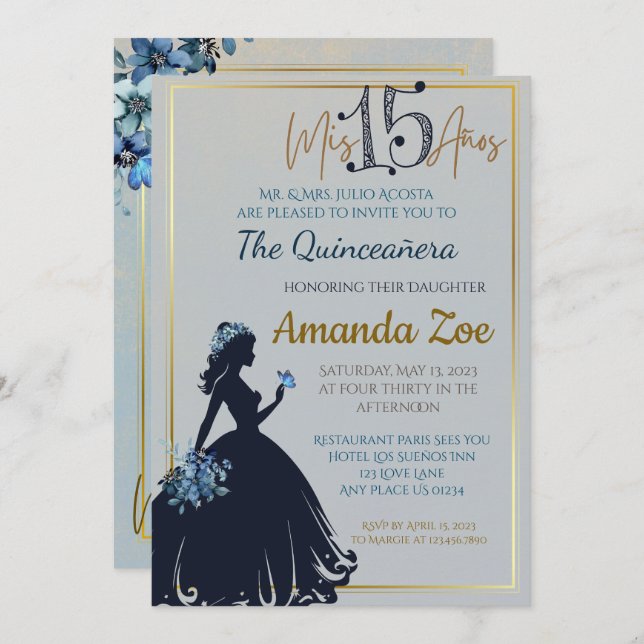 Quinceañera invitation (Front/Back)