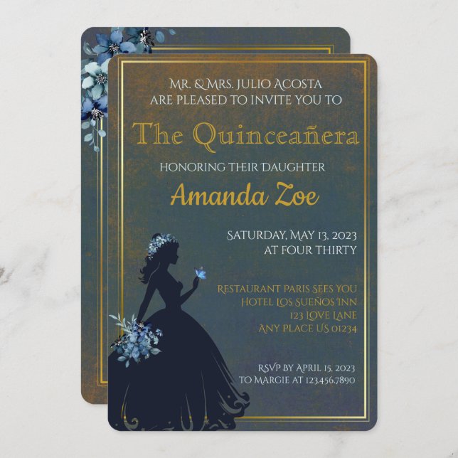 Quinceañera invitation (Front/Back)