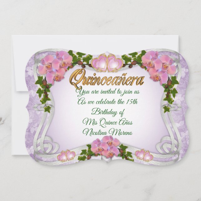 Quinceanera invitation 15th Birthday elegant (Front)