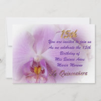 Quinceanera invitation 15th Birthday orchid