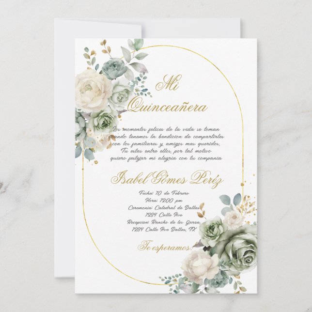 Quinceanera invitation in Spanish (Front)