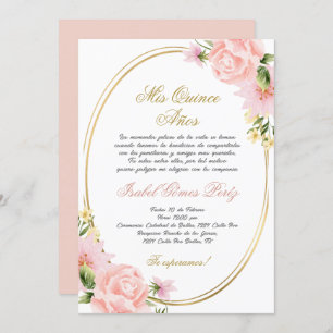 Quinceanera invitation in Spanish