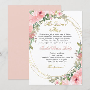 Quinceanera invitation in Spanish