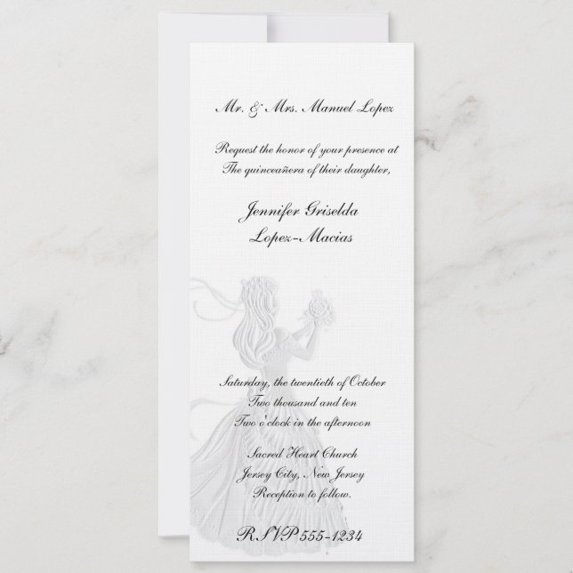 Quinceanera Invitation or Sweet 16 Birthday Party (Front)