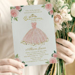 Quinceanera Invitation Spanish Blush Gown Floral<br><div class="desc">Quinceanera Invitation Spanish Blush Gown Floral</div>