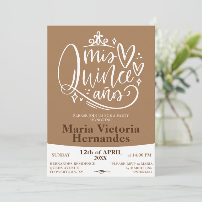 Quinceañera invitation template (Standing Front)