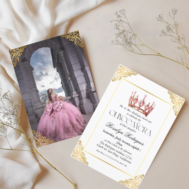  Quinceanera Invitation White Gold (Creator Uploaded)