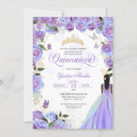 Quinceanera Lavender Purple Elegant Butterfly  Inv