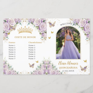 Quinceañera Lilac Floral Butterflies Photo Program