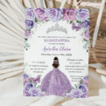 Quinceañera Lilac Purple Flowers Butterflies Crown Invitation<br><div class="desc">Personalise this lovely quinceañera invitation with own wording easily and quickly,  simply press the customise it button to further re-arrange and format the style and placement of the text.  Matching items available in store!  (c) The Happy Cat Studio</div>