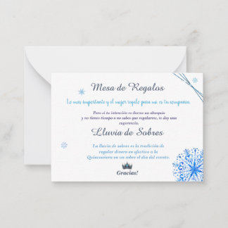Quinceañera Lluvia de Sobres Winter Wonderland Card