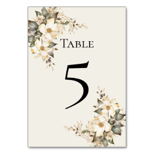 Quinceanera Magnolia Table Number Card
