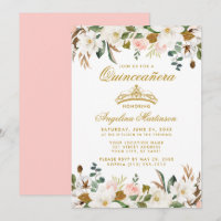 Quinceanera Magnolias Pink Roses Floral