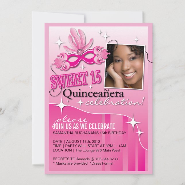 QUINCEANERA MASQUERADE INVITATION (Front)