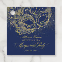 Quinceanera Masquerade Party Gold Blue