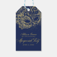 Quinceanera Masquerade Party Gold Blue