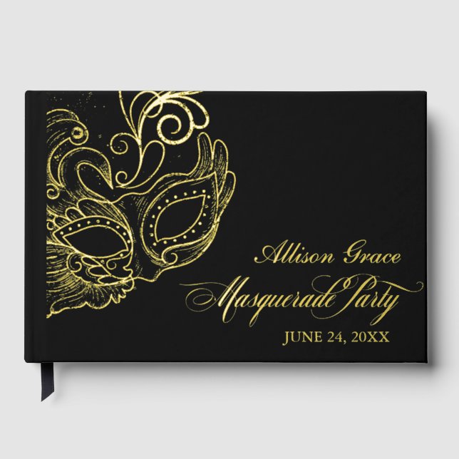 Quinceanera Masquerade Party Guest Book (Front)
