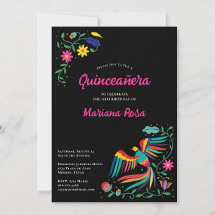 Quinceanera Mexican Fiesta Floral Birthday Invitation