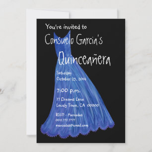Quinceanera - Mis Quince Anos Blue Dress Template