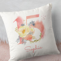 Quinceanera Number 15 Watercolor Mist Floral