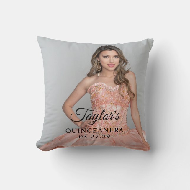 Quinceanera Party Photo Cushion (Front)
