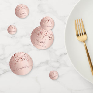 Quinceanera party rose gold pink stars confetti