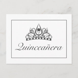 Quinceañera Party RSVP Announcement Invitation Postcard