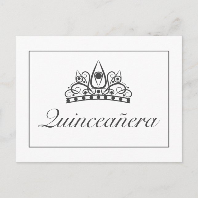 Quinceañera Party RSVP Announcement Invitation Postcard (Front)