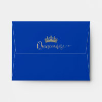 Quinceañera Photo Pre-Addressed Royal Bue RSVP