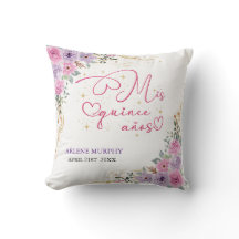 QUINCEANERA  PINK ELEGANT FLORAL GLITTER 