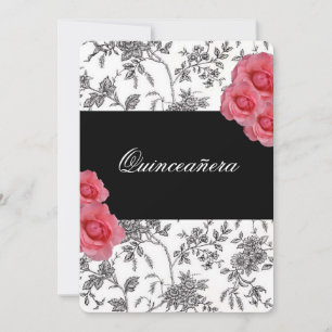 Quinceanera, Pink Roses Invitation / Sweet Fifteen