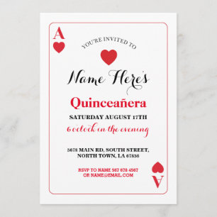Quinceanera Playing Card Ace Vegas Birthday Party