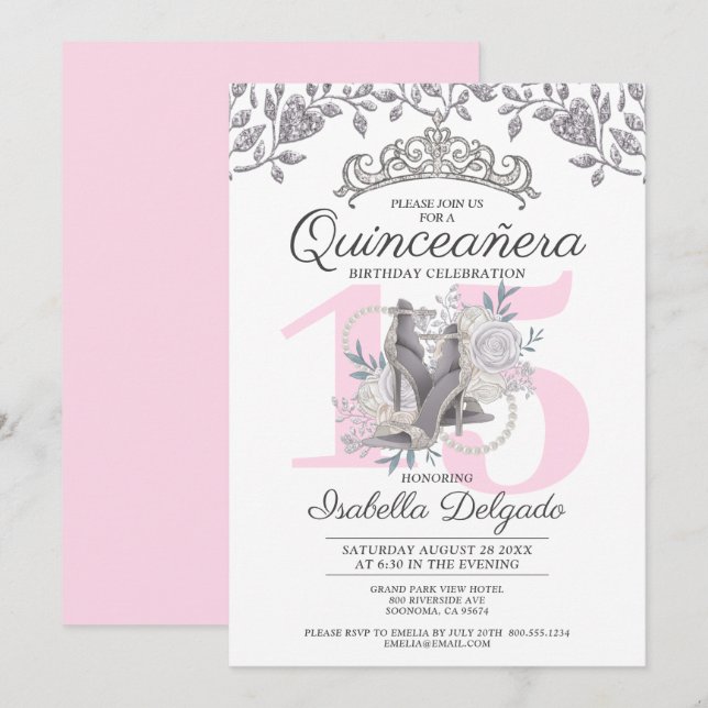 Quinceanera Princess 15th Birthday Invitation (Front/Back)