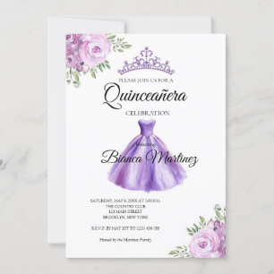 Quinceanera Purple Dress Mis Quince Invitation