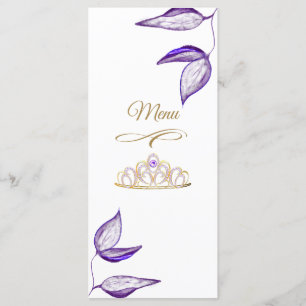 Quinceañera Purple Foliage Dinner Menu 