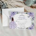 Quinceañera Purple Lavender Floral Princess Dress RSVP Card<br><div class="desc">Personalise these chic rsvp cards with your details easily and quickly,  simply press the customise it button to further re-arrange and format the style and placement of the text. (c) The Happy Cat Studio</div>