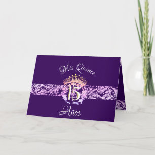 Quinceanera Purple Lilac Elegant Spanish Invitation