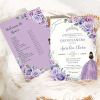 Quinceañera Purple Lilac Floral 15 Años Padrinos