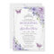Quinceañera Purple Lilac Floral Butterflies Silver