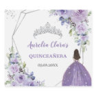 Quinceañera Purple Lilac Floral Princess Silver