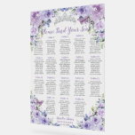 Quinceañera Purple Lilac Floral Roses Seating Seat Acrylic Sign<br><div class="desc">Personalise this elegant transparent acrylic seating chart sign with your own wording easily and quickly. Simply click the Edit Using Design Tools button to further edit the text, wording, font style, font size, font colour, add more or remove some text. The butterflies and crown are moveable, resizable, multipliable and removable....</div>