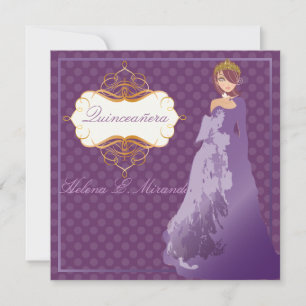 Quinceañera/Quince años princess/polka dots Invitation
