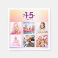 Quinceanera rainbow custom photo pink purple