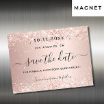 Quinceanera rose gold blush save the date magnet<br><div class="desc">A Save the Date magnetic card for a Quinceañera,  15th birthday party. A rose gold background decorated with confetti. Personalize and add a date and name/age.  The text: Save the Date is written with a large trendy hand lettered style script with swashes.</div>