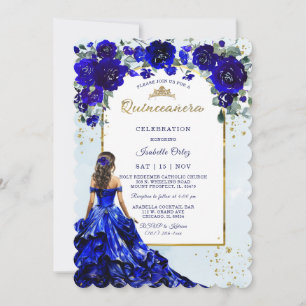 Quinceañera Royal Blue Invitation