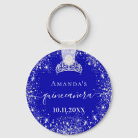 Quinceanera royal blue silver glitter tiara name
