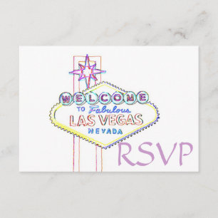 Quinceanera RSVP Las Vegas Pastel Art Card